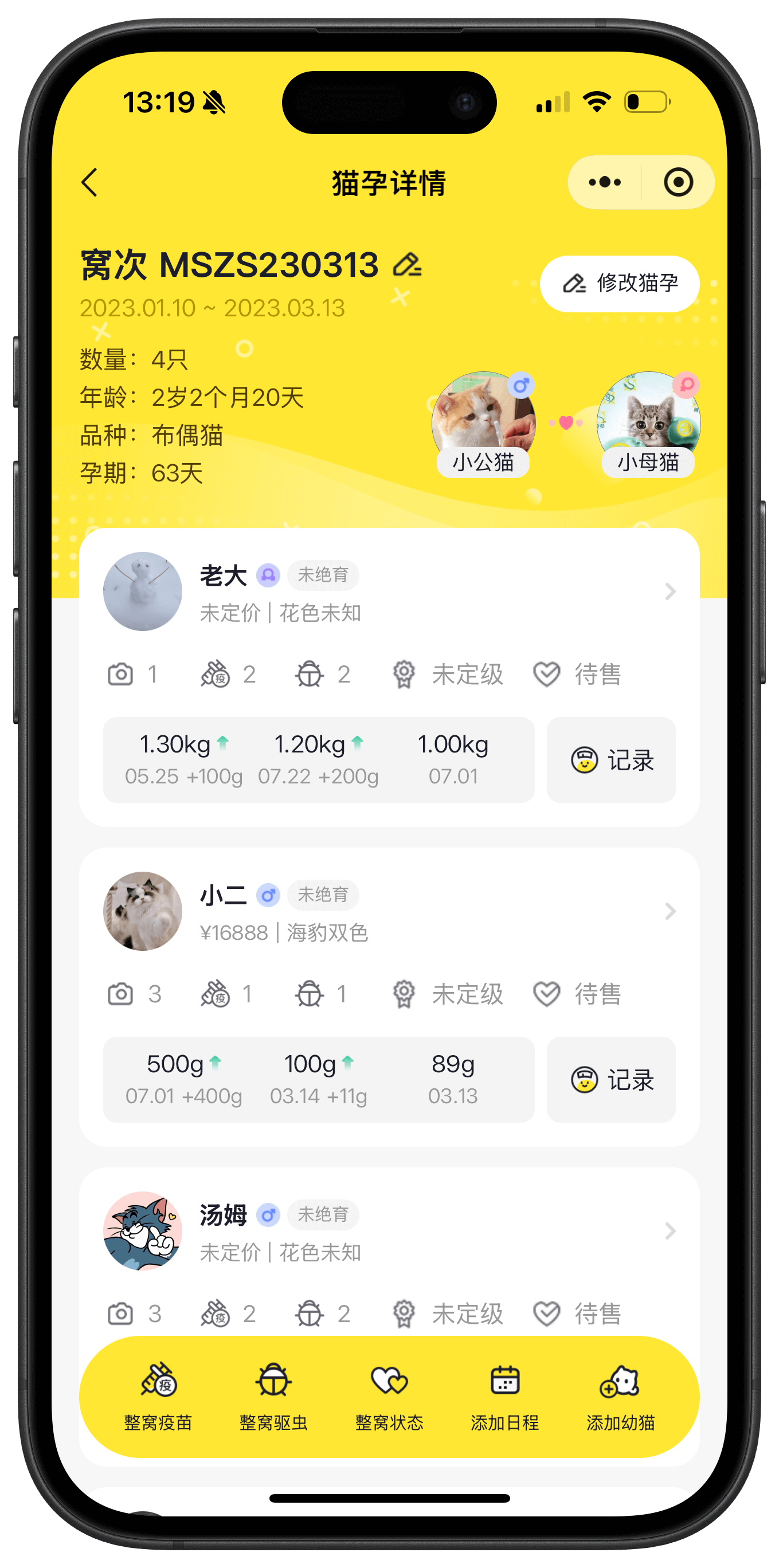 带娃孕期管理详情